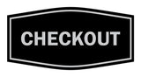 Signs ByLITA Fancy Checkout Sign | Durable Plastic | Vibrant Colors | Powerful Foam Tape