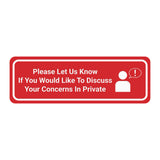 Signs ByLITA Standard Please Let Us Know If You Would Like To Discuss Your Concerns In Private Door or Wall Sign Durable ABS Plastic | Laser Engraved | Easy Installation | Elegant Design