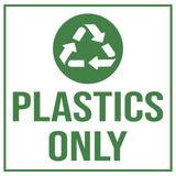 Square Plus Plastics Only Wall or Door Sign | Eco-Friendly Recycling
