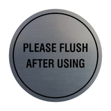 Circle Please Flush After Using Wall or Door Sign