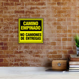 Square Plus Camino Empinado No Camiones De Entregas Wall or Door Sign | Spanish | Health & Safety Warehouse Business Signage