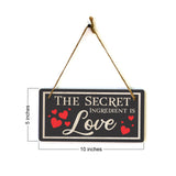 The Secret Ingredient Is Love 5x10 Hanging Plus Wall or Door Sign | Funny Home Décor