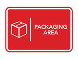 Signs ByLITA Classic Framed Packaging Area Door or Wall Sign Easy Installation | Health And Safety | Building And Hospitality Signs
