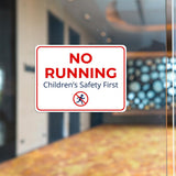 Classic Framed Plus No Running – Children’s Safety First Door or Wall Sign | Child Safety Business Signs