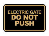 Signs ByLITA Classic Framed, Electric Gate Do Not Push Wall or Door Sign