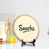 Hospitality & Fun Rustic Wood Discs – Natural Bark-Edge with a Sleek Black Acrylic Easel - For Counters, Doors & Walls
