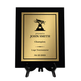 Luge Customizable Black Frame Wooden Award Plaque | Easel Mount Option | Achievement and Recognition Personalizable Plaques | Sports Award