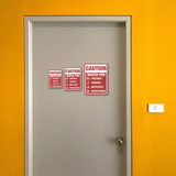 Portrait Round Plus Caution Watch For Children Joggers Bicyclists Pedestrians Wall or Door Sign | Children Safety Signs