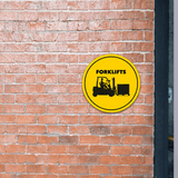 Circle Plus Forklifts Wall or Door Sign | Easy Installation | Office Warning Signage