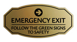 Signs ByLITA Victorian Emergency Exit Follow the Green Signs to Safety Durable Plastic Sign | Easy Installation | Elegant Design Wall or Door Sign
