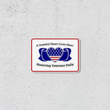Classic Framed Plus A Grateful Heart Lives Here: Honoring Veterans Daily Door or Wall Sign | 2nd Amendment Protection