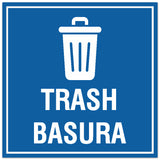 Signs ByLITA Square Trash Basura Sign - Easy Installation | Durable Material