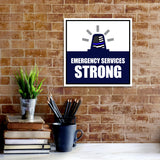 Square Plus Emergency Services Strong Wall or Door Sign | Police First Responders Appreciation Signage