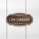 Victorian Plus Law Library Wall or Door Sign | Legal and Courtroom Decoration