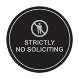 Circle Strictly No Soliciting Wall or Door Sign