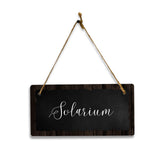 Solarium 5x10 Hanging Plus Wall or Door Sign | Rustic Twine | Range of Vibrant Decor Styles | Room Signs For Home and Business