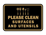 Classic Framed Please Clean Surfaces and Utensils Wall or Door Sign