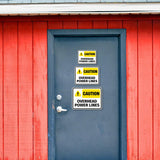 Classic Framed Plus Caution: Overhead Power Lines Door or Wall Sign | Miscellaneous Warning Signs - Industrial & Construction