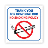 Square Plus Thank You For Honoring Our No Smoking Policy Door or Wall Sign | Workplace Cleaning Signage