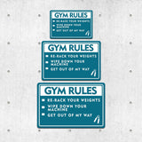 Classic Framed Plus Gym Rules Re-Rack Your Weights Wipe Down Your Machine Get Out Of My Way Door or Wall Sign | Gym Etiquette Signage