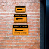 Classic Framed Plus Dispose of Sharps in Approved Containers Door or Wall Sign | Miscellaneous Warning Signs - Industrial & Construction