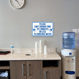 Classic Framed Plus Please Limit Shower Time To 3 Minutes Or Less To Conserve Water Wall or Door Sign | Indoor Gym Signage