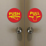 Signs ByLITA Circle Push and Pull Door Signs (Hands Vectors) Door Sign