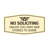Signs ByLITA Fancy No Soliciting, Unless You Have War Stories to Share Easy Installation | Honor Veterans with Military Signs | US Pride | Businesses and Homes Wall or Door Sign