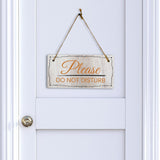 Please Do Not Disturb 5x10 Hanging Wall or Door Sign | Warm Welcoming Signage For Homes