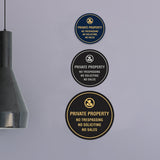 Circle Private Property No Trespassing No Soliciting No Sales Wall or Door Sign