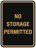 Signs ByLITA Portrait Round No Storage Permitted Sign - Laser-Engraved Lettering | Durable ABS Plastic | Vibrant Colors | Powerful Foam Tape