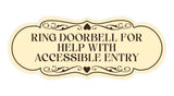 Signs ByLITA Designer Ring Doorbell for Help with Accessible Entry Wall or Door Sign