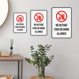 Portrait Round Plus No Outside Food or Drink Allowed Wall or Door Sign | Food & Drink Restrictions