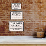 Classic Framed Plus Children Under 12 Must Be Accompanied By An Adult Door or Wall Sign | Children's Warning and Safety Signs