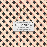 Cleaning In Progress 5" x 10" Hanging Wall or Door Sign | Rustic Twine | Stylish Business or Office Signage
