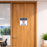 Square Plus No Cell Phone Use Please Wall or Door Sign | No Cell Phone Signs - Sign
