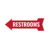 Arrow Shape Restrooms 12x4" Wall or Door Sign | Bathroom Signage