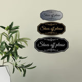 Victorian Shoes Off Please Wall or Door Sign