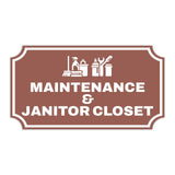 Notched Standard Maintenance & Janitor Closet Wall or Door Sign | Facilities and Rooms Sign