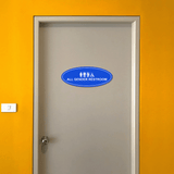 Oval Plus All Gender Restroom Wall or Door Sign Easy Installation | Business & Public Bathroom Signs