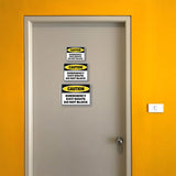Classic Framed Plus Caution: Emergency Exit Route – Do Not Block Door or Wall Sign | Miscellaneous Warning Signs - Industrial & Construction