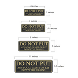 Standard Plus Do Not Put Any Food, Waste or Fat Down The Drains Wall or Door Sign | Shared Kitchen Signage