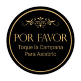 Signs ByLITA Circle Por Favor Toque la Campana Para Asistirlo Wall or Door Sign
