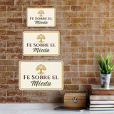 Classic Framed Plus Fe sobre el Miedo — Faith Over Fear Door or Wall Sign | Spanish - Inspirational & Scripture Signs