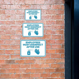Classic Framed Plus Employees Must Disinfect After Use Door or Wall Sign | Bathroom Signs