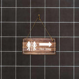Restroom Signs | Rustic Oak Wood 5 x 10" Hanging Signs