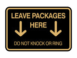 Signs ByLITA Classic Framed Leave Packages Here Do not Knock or Ring Entrance Wall or Door Sign