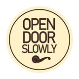 Signs ByLITA Circle Open Door Slowly Wall or Door Sign