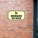 Notched Standard Beware of Dog Wall or Door Sign | Warning/Safety/Precaution