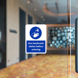 Portrait Round Plus Use Handwash Station Before Entering Door or Wall Sign